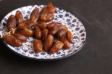Moroccan dates in color background