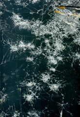 broken cell phone isolated on white background