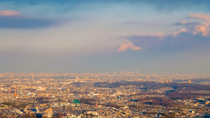 Fototapeta premium 東京 高尾山 かすみ台展望台からの景色 夕方