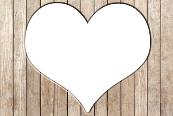vintage paper heart on wooden background