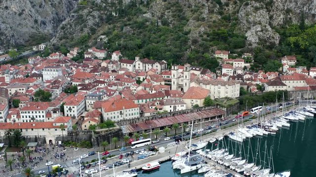 Saint Tryphon Cathedral in Kotor Montenegro (aerial)