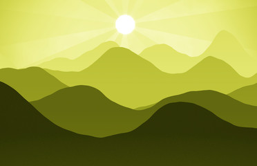 Obraz premium mountains hills sunset landscape