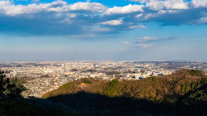 Obraz premium 東京 高尾山 金比羅台園地からの景色 夕方