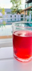 glass of red juice 