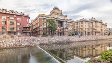 The Rectorate and Law School Building in Sarajevo timelapse hyperlapse