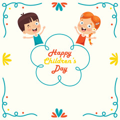 Creative Background With Funny Children