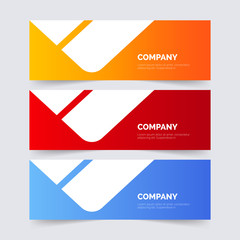 Header Design. Abstract geometric web banner template on grey background.Modern banner