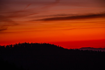 great sunshine at winter mountain with coloured sky 