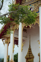 Wat Chalong, Phuket, Thailand - July 20, 2019: Hall of initiation Wat Chalong or Wat Chantharam.
