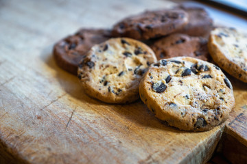  chocolate chip cookie pile - baked cookies, dessert, sweet sugary product