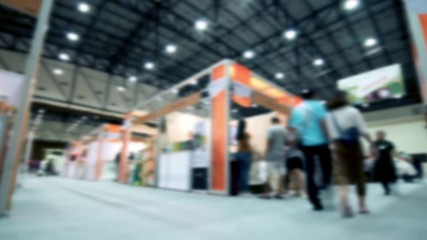 People walking in Exhibition fair time lapse