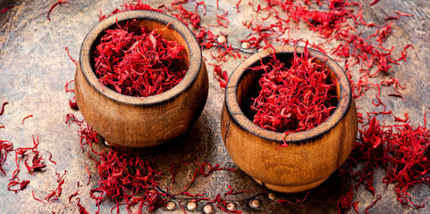 Heap of saffron threads