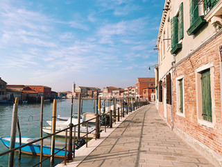 Fototapeta na wymiar MURANO, ITALY - JANUARY 20, 2020: island of Murano in the lagoon of Venice in Italy