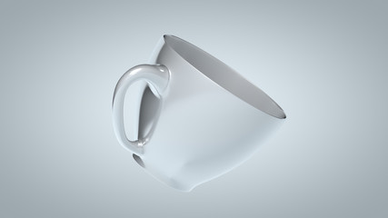 3D illustration of plastic takeaway coffee cup or tea cup on clean background