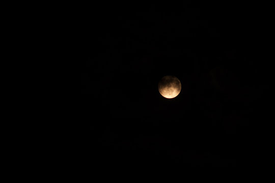 full moon in the black sky