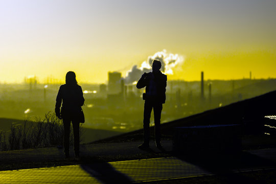 Silhouetten cor Industrielandschaft