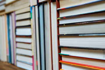 Books stack texture and background