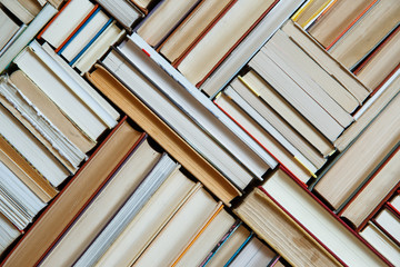 Books stack texture and background