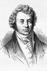 André-Marie Ampere. French physicist and mathematician. 1775-1836. Antique illustration. 1883.