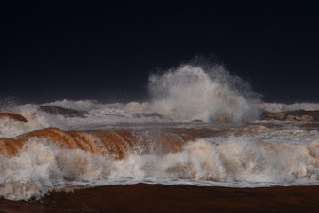 Sea Storm and crashing waves Mediterranean Sea