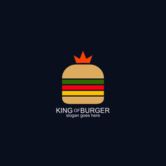 Burger and crown logo design