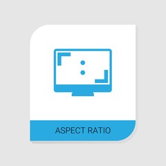 Editable filled Aspect Ratio icon from Video Streaming icons category. Isolated vector Aspect Ratio sign on white background