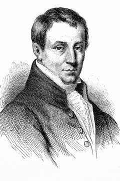 Sir Humphry Davy. British Chemist and inventor. 1778-1829. Antique illustration. 1883.