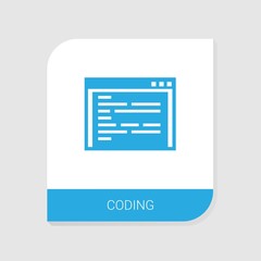 Editable filled coding icon from Web Development icons category. Isolated vector coding sign on white background