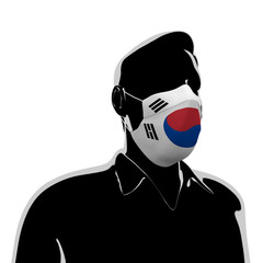 3D illustration. Korea flag mask. Prevent virus invasion. Prevent colds.