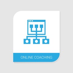 Obraz premium Editable filled Online coaching icon from e-Learning icons category. Isolated vector Online coaching sign on white background