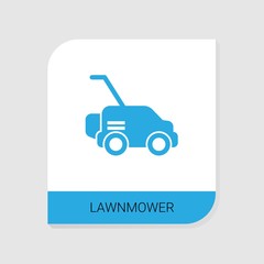 Editable filled Lawnmower icon from Gardening icons category. Isolated vector Lawnmower sign on white background