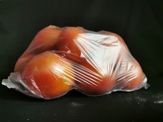 sushi on black background