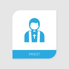 Editable filled priest icon from Wedding icons category. Isolated vector priest sign on white background