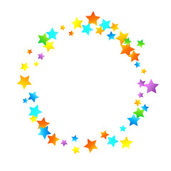 Rainbow Festive Confetti. Carnival Star Falling.