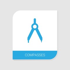 Editable filled Compasses icon from Creative Process icons category. Isolated vector Compasses sign on white background