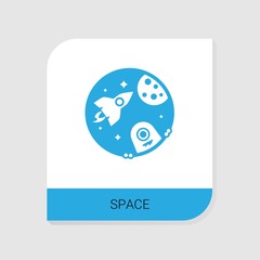 Editable filled space icon from Space Exploration icons category. Isolated vector space sign on white background