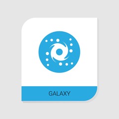 Editable filled galaxy icon from Space Exploration icons category. Isolated vector galaxy sign on white background