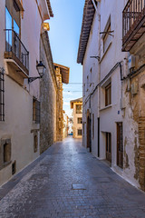Calle Santa Maria, a beautiful old street in Requena, Spain