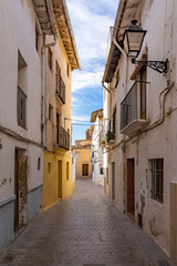 Fototapeta na wymiar Old narrow and colorful streets in Requena, Spain