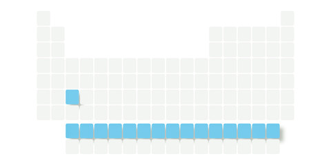Blank table of elements with color codes - physics and chemistry illustration backdrop