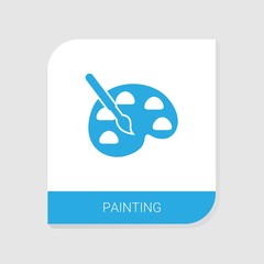 Editable filled Painting icon from Hobbie icons category. Isolated vector Painting sign on white background