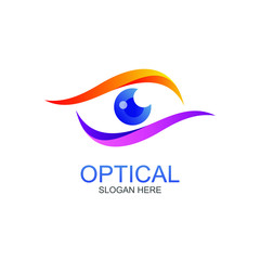 Optical eye logo design vector