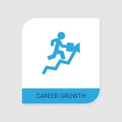 Editable filled career growth icon from Success icons category. Isolated vector career growth sign on white background