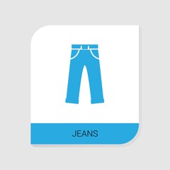 Editable filled jeans icon from Clothes icons category. Isolated vector jeans sign on white background