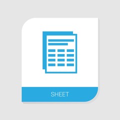 Editable filled Sheet icon from Accounting icons category. Isolated vector Sheet sign on white background