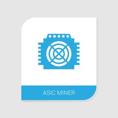 Editable filled ASIC Miner icon from Crypto Currency icons category. Isolated vector ASIC Miner sign on white background