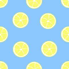 Lemon. Seamless pattern. Vector image.
