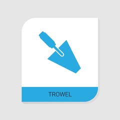 Editable filled trowel icon from Construction icons category. Isolated vector trowel sign on white background