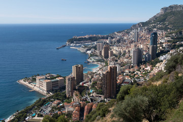 Fototapeta premium MONTE CARLO,MONACO - SEPTEMBER 12, 2017: A panoramic view of the principality Monaco 