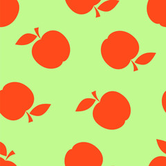 Apple. Seamless pattern. Vector image.